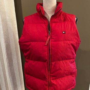 Tommy Hilfiger Red feather puffy vest, Size Large